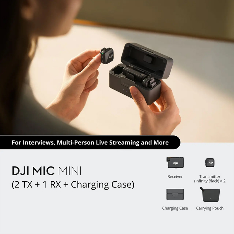 میکروفن مینی بی سیم دو کاربره دی جی آی DJI Mic Mini 2 Person wireless