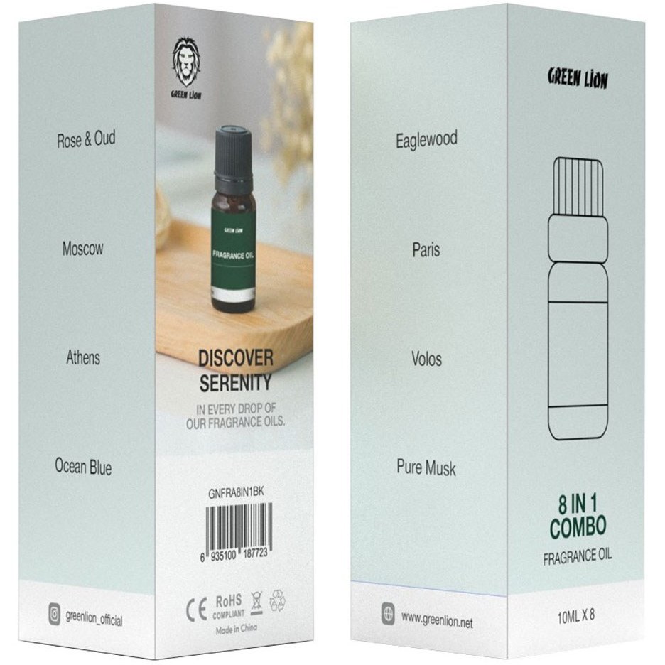 اسانس خوشبوکننده هوا گرین لاین مدل روغن معطر Combo Fragrance Oil مجموعه 8 عددی