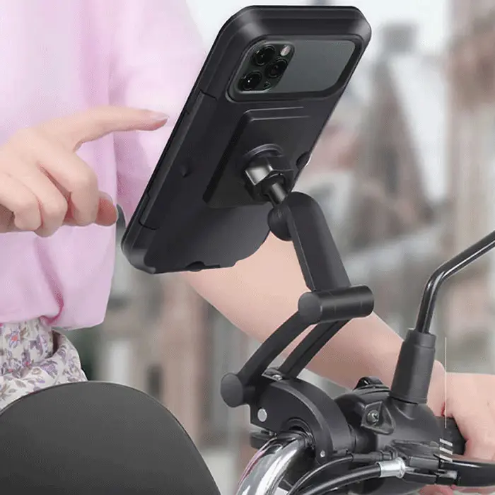 360 Degree Waterproof Bicycle and Motorcycle Holder L-605 - هولدر مگنتی موبایل ضد آب دوچرخه و موتورسیکلت