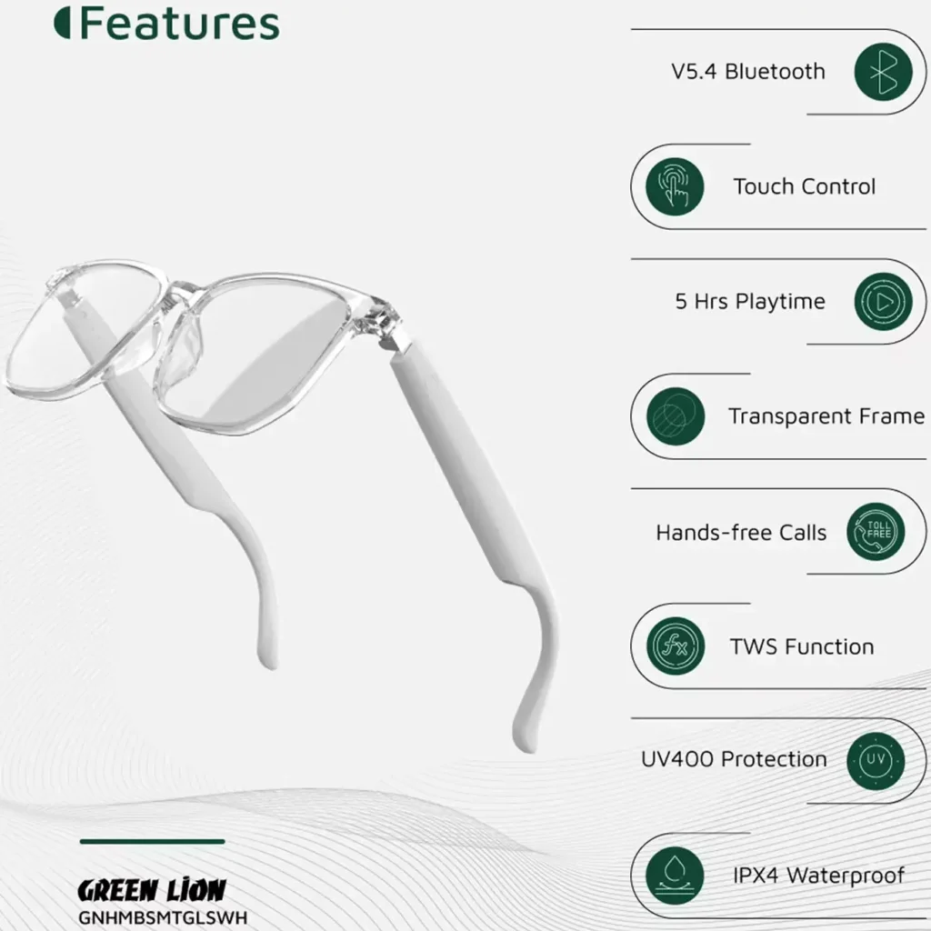 عینک فتوکرومیک هوشمند گرین لاین مدل Stockholm Smart Glasses