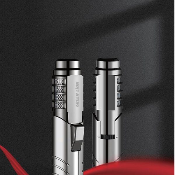 فندک اتمی گرین لاین مدل Jet Flame – سیلورGreen Lion Jet Flame Windproof Lighter