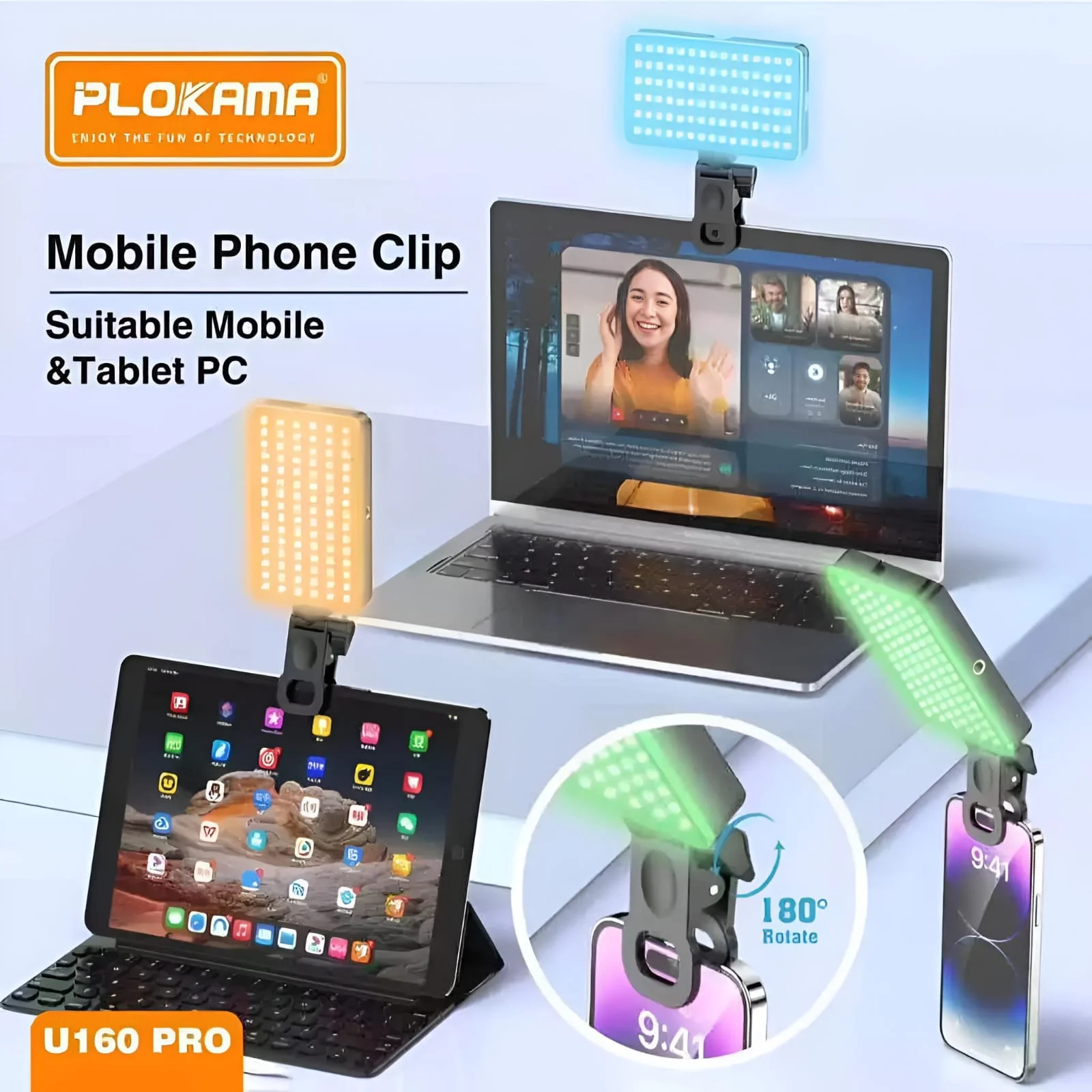 پنل نور قابل شارژ Plokama U160 Pro RGB