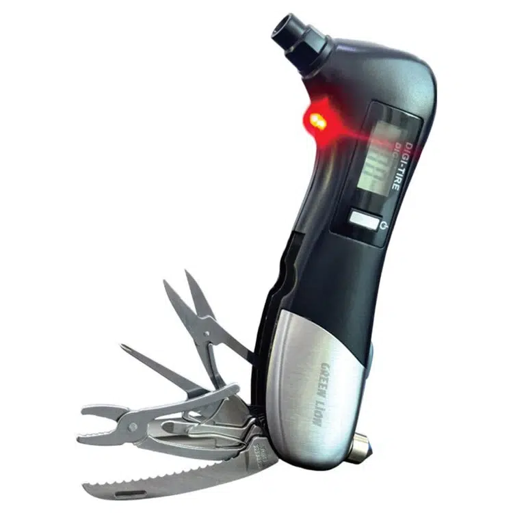 فشارسنج دیجیتال لاستیک 9 کاره گرین لاین Digital Tire Pressure Gauge Rescue Tool