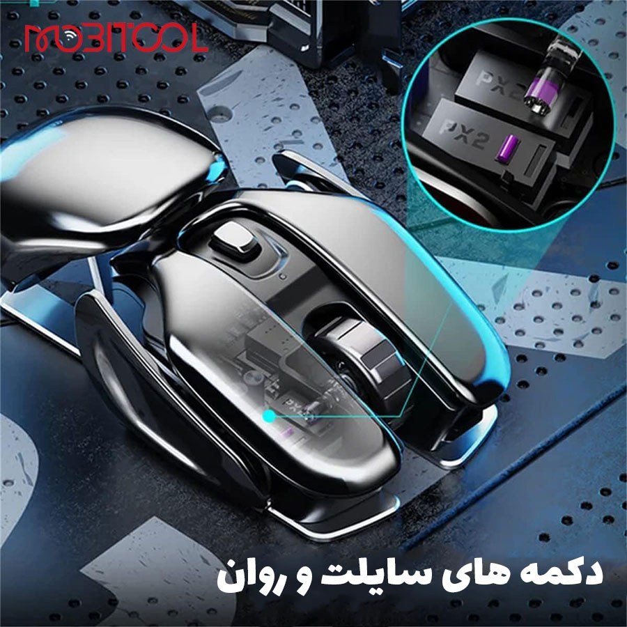 موس بی سیم سایلنت گرین لاین مدل G266 Beetles Metal