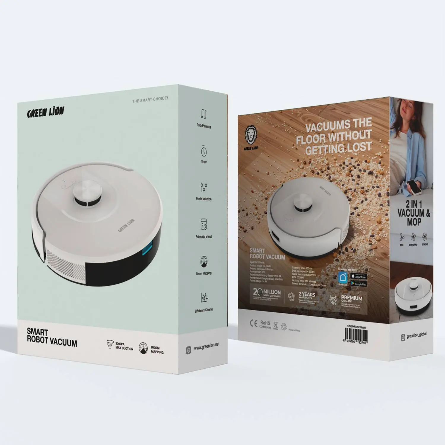 جارو ربات هوشمند گرین لاین Green Smart Robot Vcuum Cleaner
