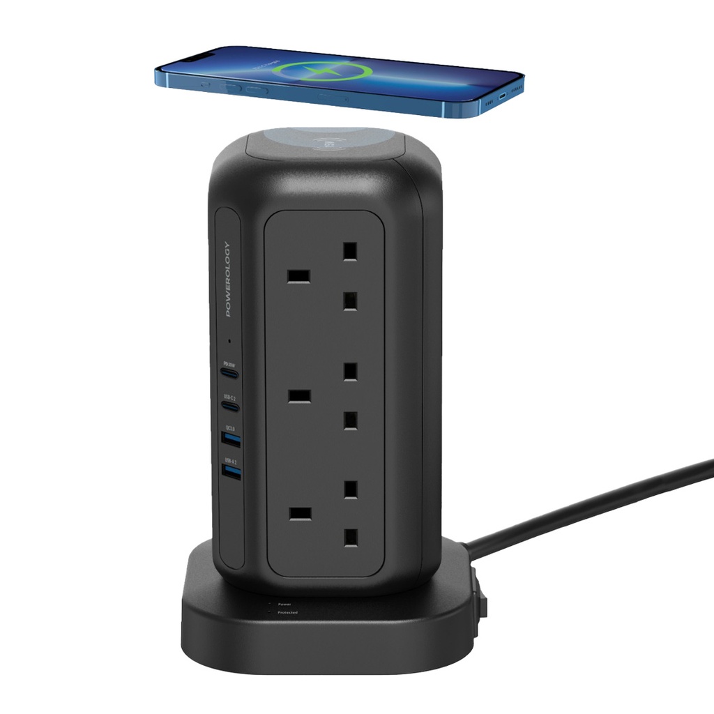 چندراهی برق و شارژر پاورلوژی مدل Tower Hub