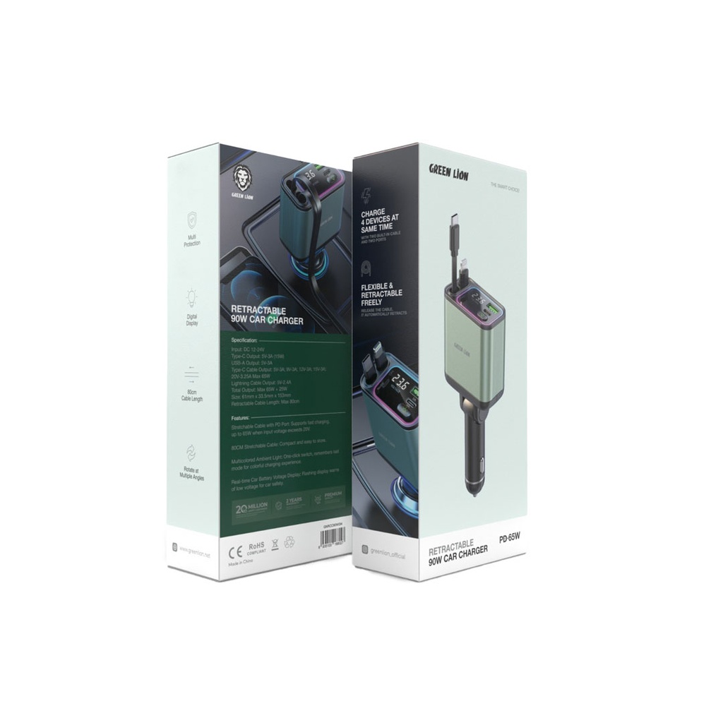 شارژر فندکی 90W گرین لاین مدل GNRCC90W