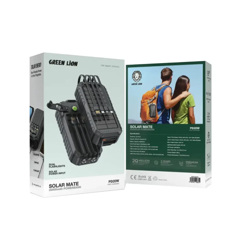 پاوربانک خورشیدی سولار میت 20000 گرین لاین مدل GL-PX15