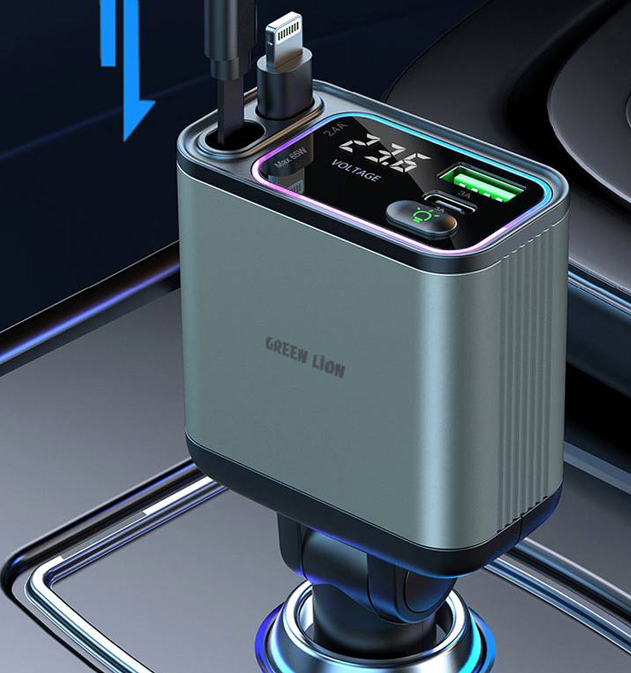 شارژر فندکی 90W گرین لاین مدل GNRCC90W