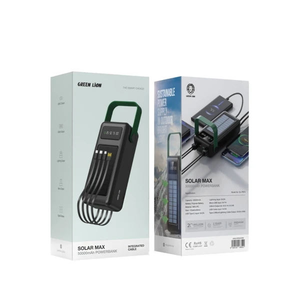 پاوربانک خورشیدی گرین مدل Solar Max ظرفیت ۵۰ هزار میلی آمپر