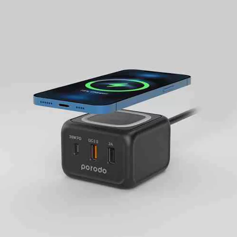 Porodo Desktop Charger Fast Wireless Charging 15W PD 30W PD-FWCH005