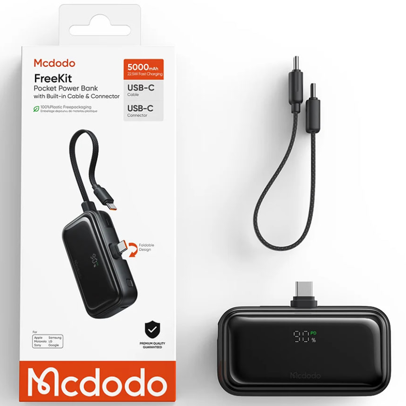 پاور بانک فست شارژ 5000 تایپ‌سی 22.5 وات مک‌دودو MC-7760