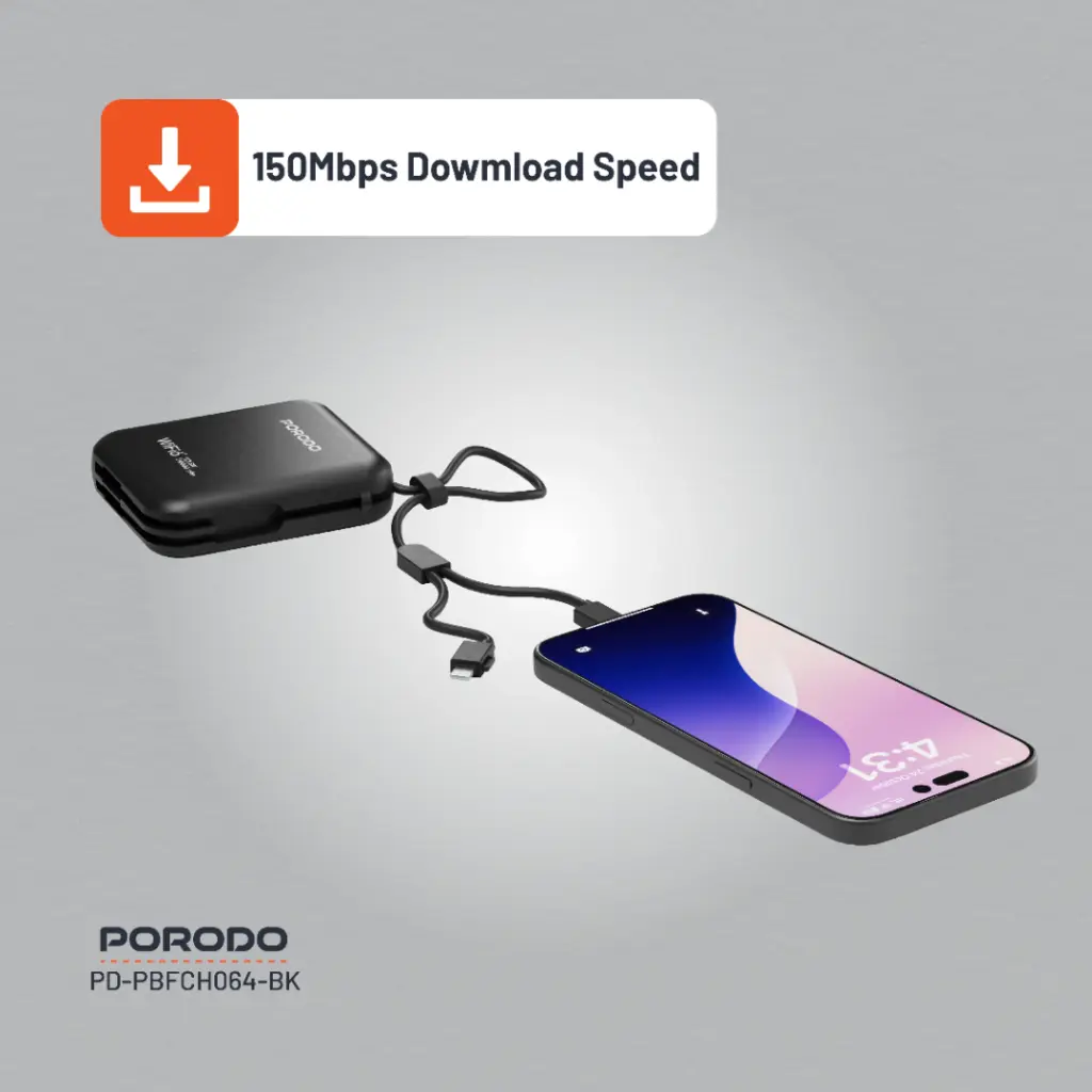 پاوربانک 10000mAh و مودم جیبی 4G LTE پرودو مدل Pocket Router