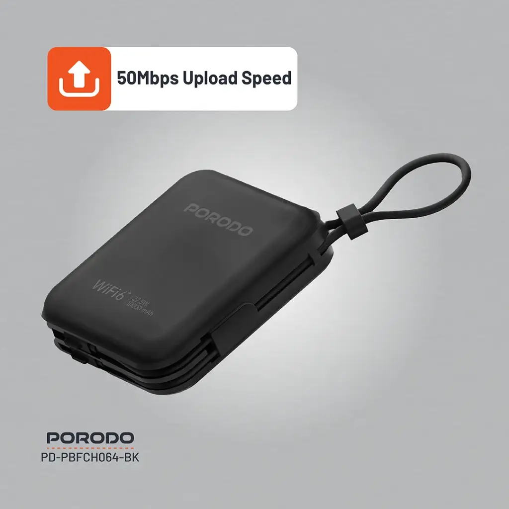 پاوربانک 10000mAh و مودم جیبی 4G LTE پرودو مدل Pocket Router