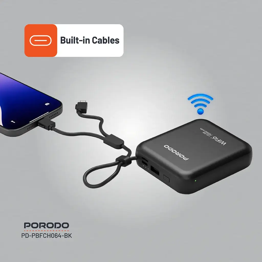 پاوربانک 10000mAh و مودم جیبی 4G LTE پرودو مدل Pocket Router
