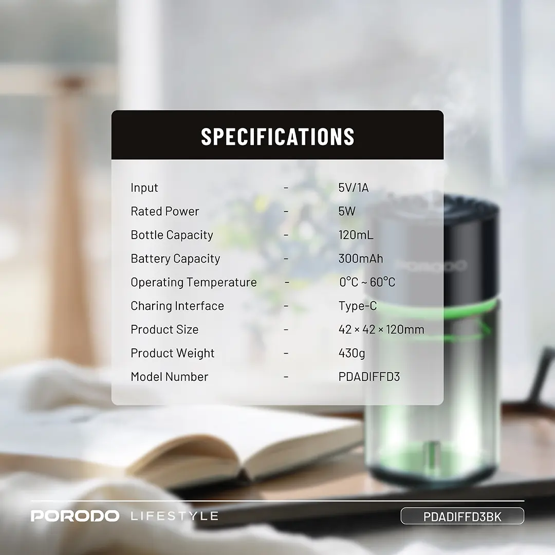 خوشبوکننده هوشمند پرودو مدل Valencia Smart Aroma Diffuser PDADIFFD3BK
