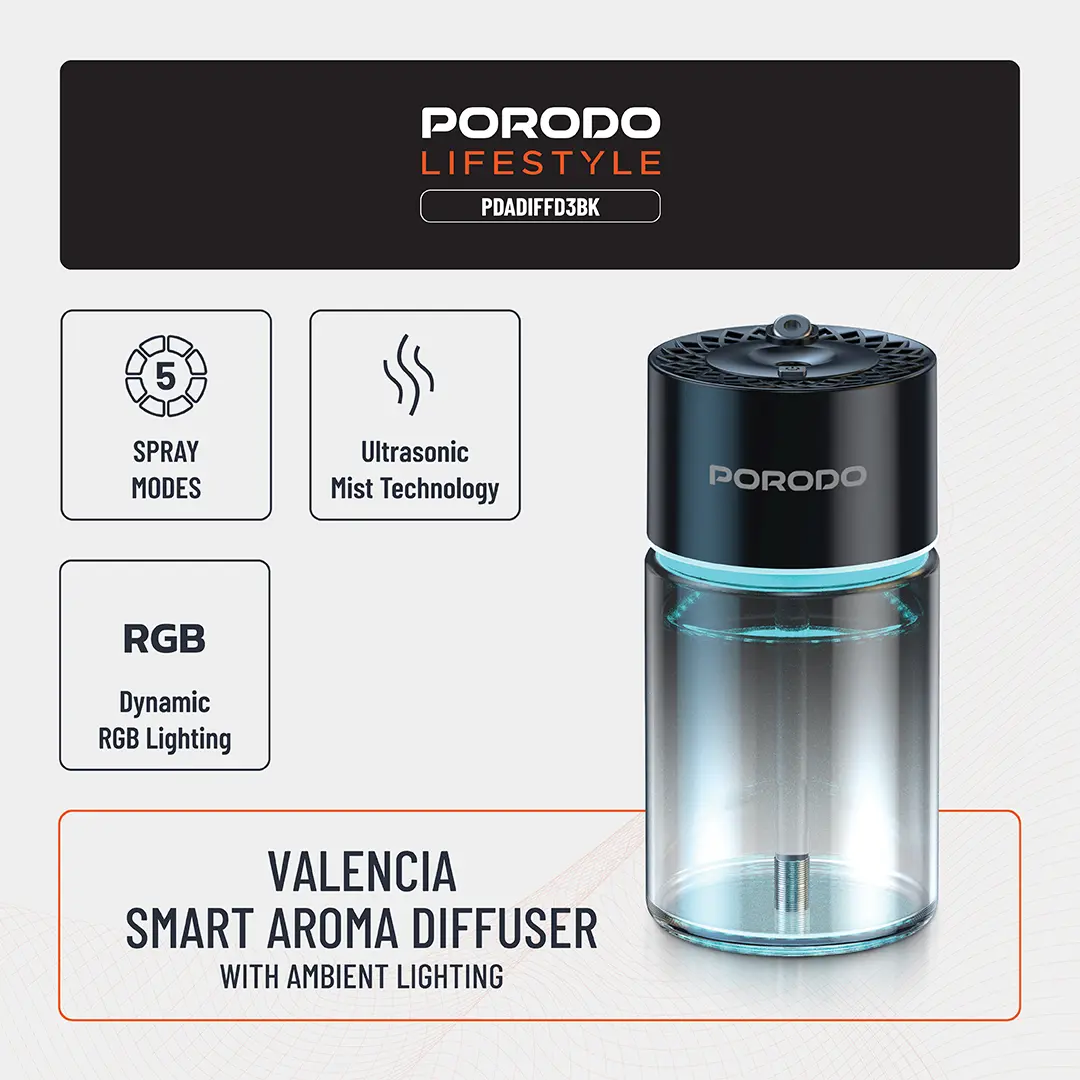 خوشبوکننده هوشمند پرودو مدل Valencia Smart Aroma Diffuser PDADIFFD3BK