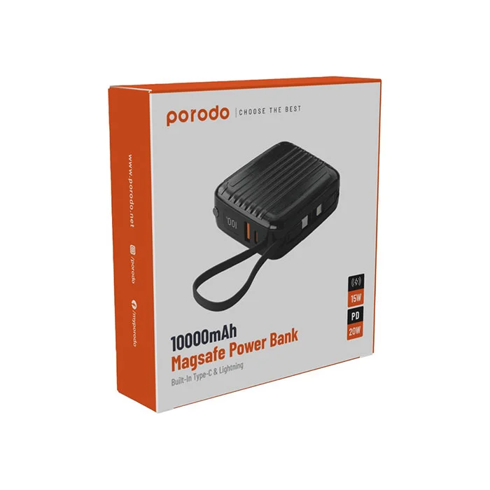 پاوربانک مگنتی وایرلس شارژ 10000mAh پرودو مدل PD-PBFCH041