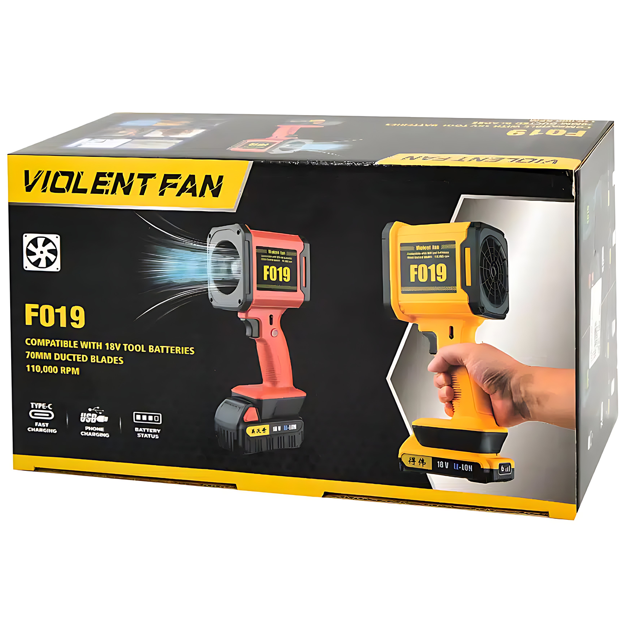 جت فن شارژی ویولت مدل Turbo Jet Fan F019