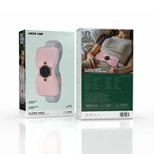 ﻣﺎﺳﺎژور ﻗﺎعدگی فلورا هیت ﮔﺮﯾﻦ ﻻﯾﻦ Flora Heat Menstrual heating Pad