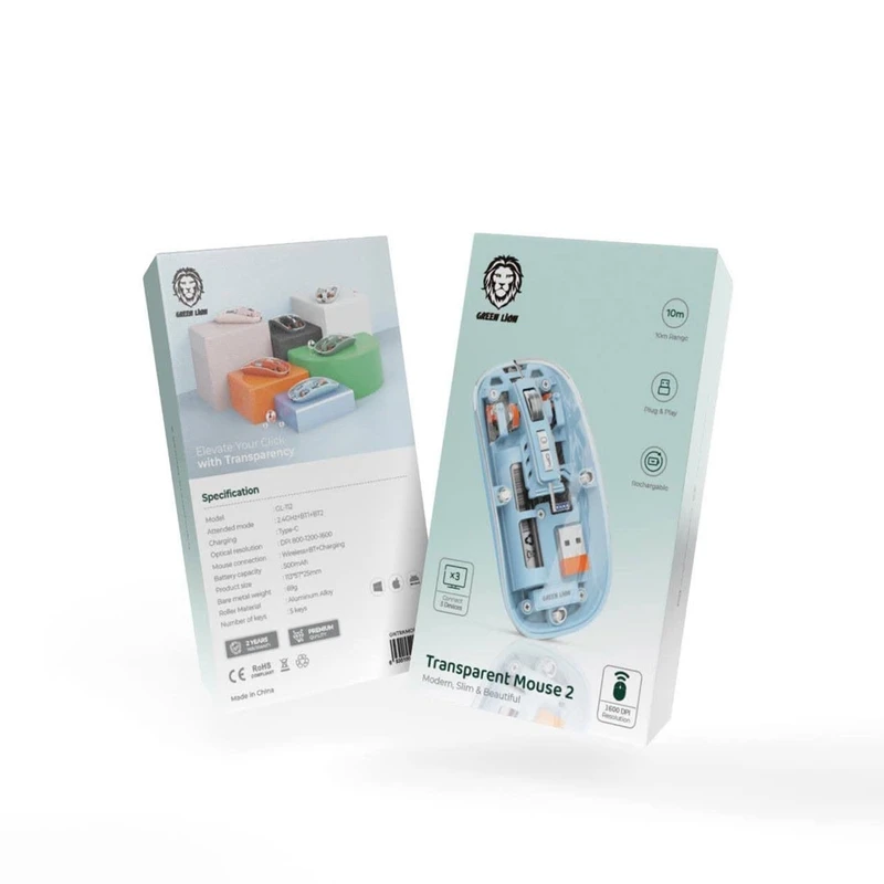 ماوس بیسیم شفاف گرین لاین مدل Transparent Mouse 2 GL-112