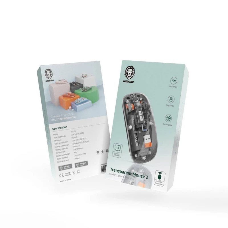 ماوس بی‌سیم شفاف گرین لاین مدل Transparent Mouse 2 GL-112