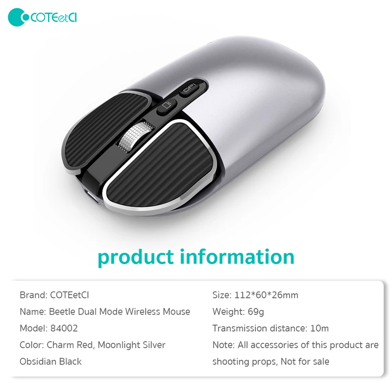 موس بی سیم دو حالته شارژی کوتسی مدل Coteetci Mouse 84002-TS