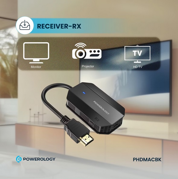 دانگل بی سیم HDMI به Type C پاورولوژی مدل PHDMACBK
