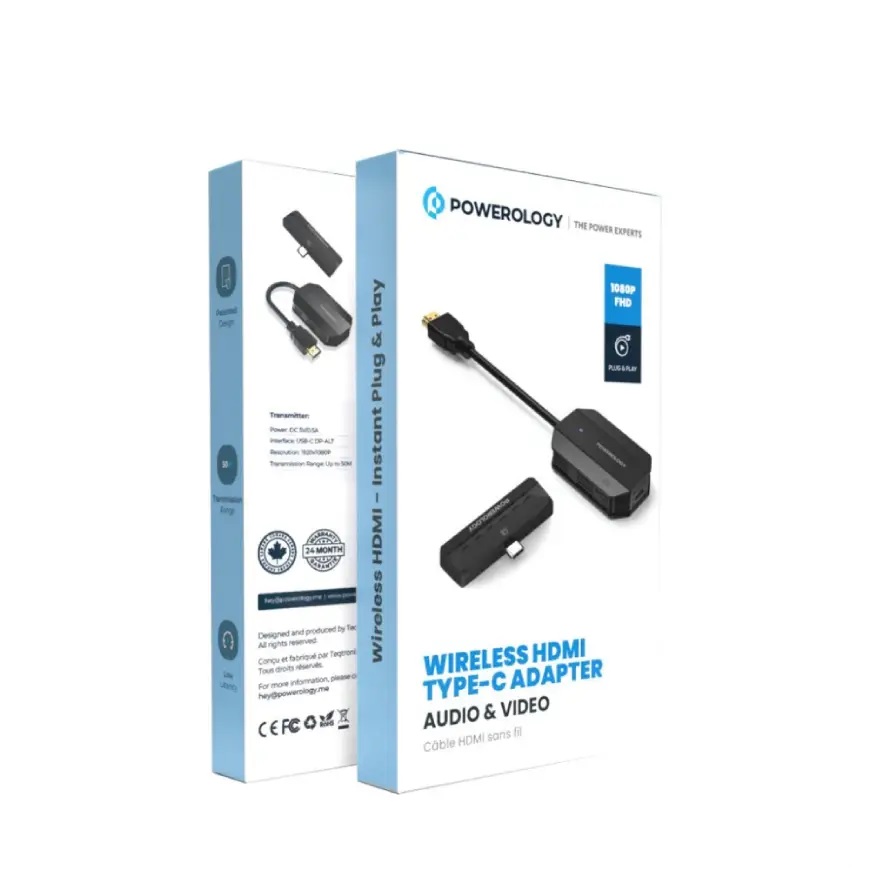 دانگل بی سیم HDMI به Type C پاورولوژی مدل PHDMACBK