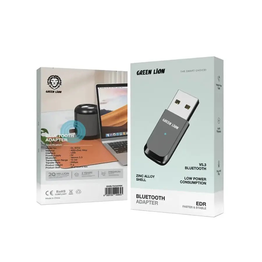 دانگل بلوتوثی گرین لاین مدل Green Lion Bluetooth Adapter GNBLTADAPBK