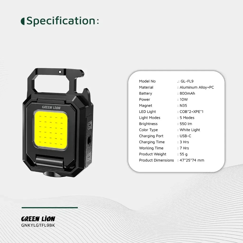 چراغ قوه گرین لاین مدل keychain Light