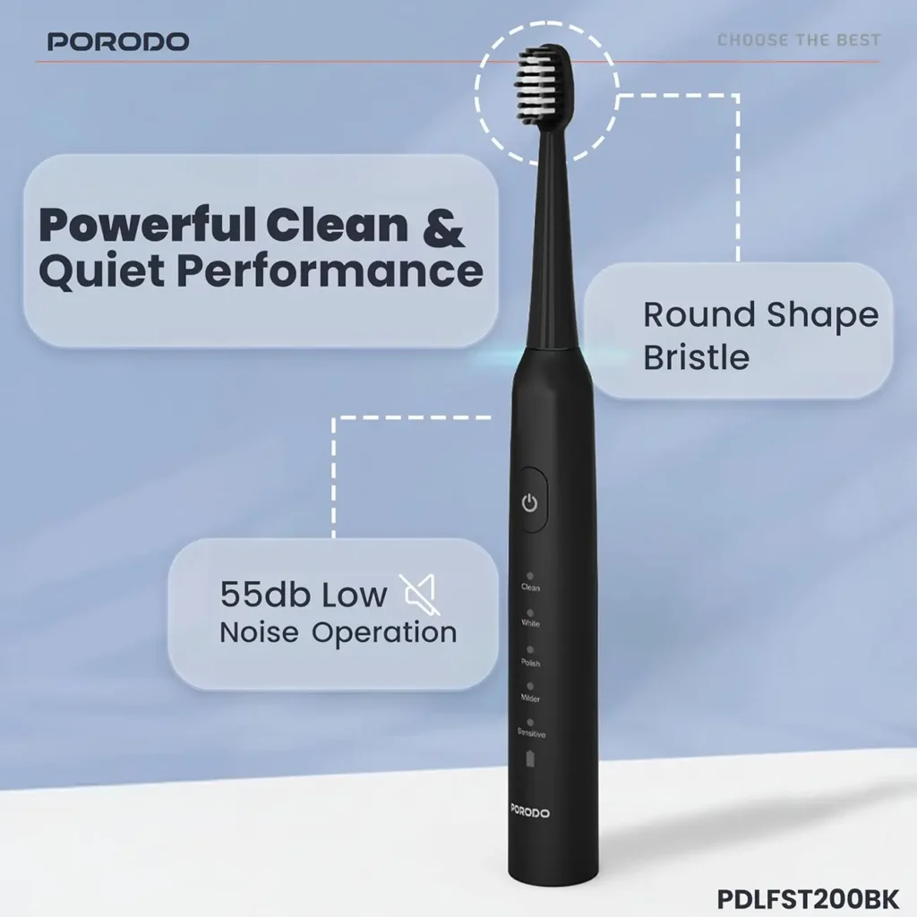 مسواک برقی پرودو مدل PORODO W‑Sonic PDLFST200 با 5 حالت شستشو