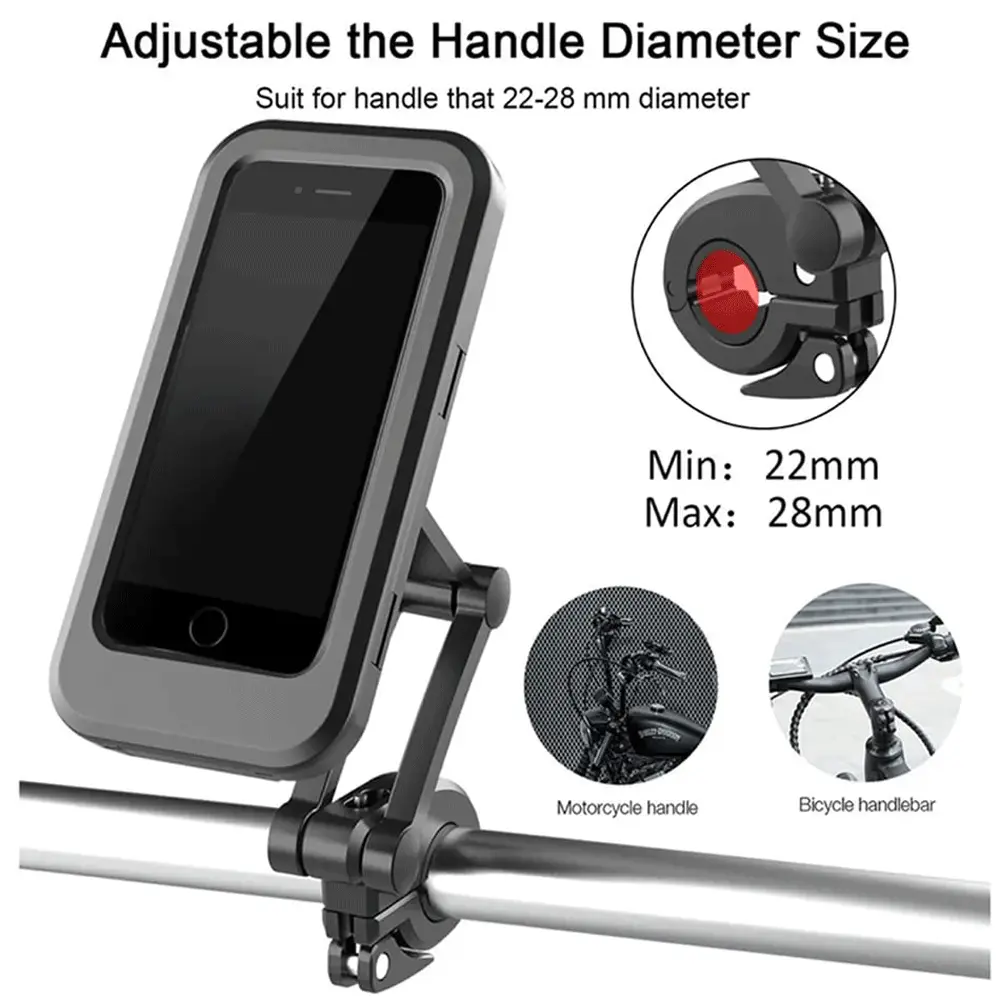 360 Degree Waterproof Bicycle and Motorcycle Holder L-605 - هولدر مگنتی موبایل ضد آب دوچرخه و موتورسیکلت