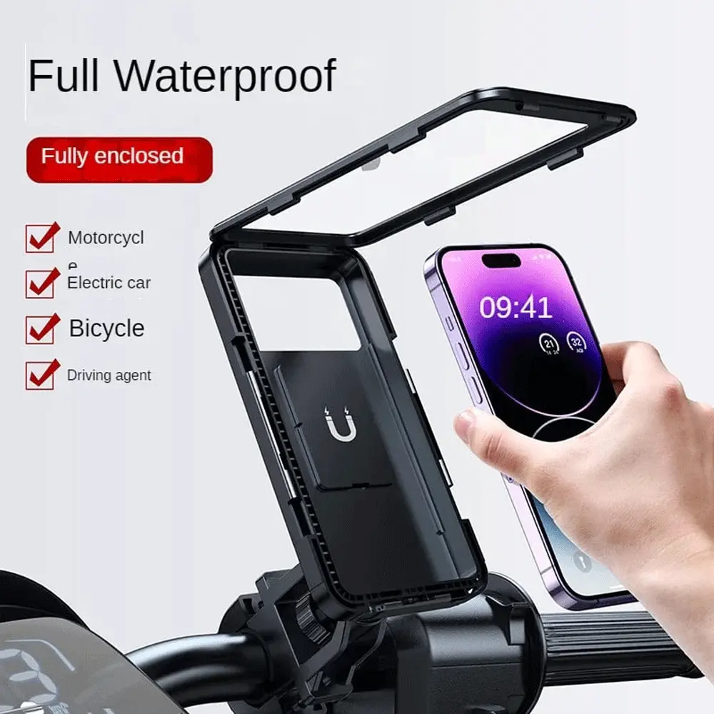 360 Degree Waterproof Bicycle and Motorcycle Holder L-605 - هولدر مگنتی موبایل ضد آب دوچرخه و موتورسیکلت