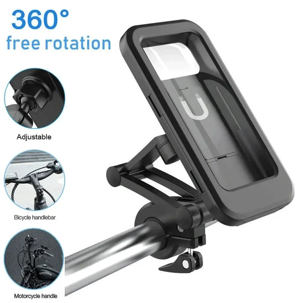 360 Degree Waterproof Bicycle and Motorcycle Holder L-605 - هولدر مگنتی موبایل ضد آب دوچرخه و موتورسیکلت