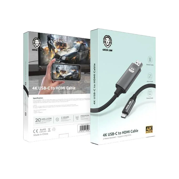 کابل تبدیل USB-C به HDMI گرین لاین مدل 4K طول 2 متر