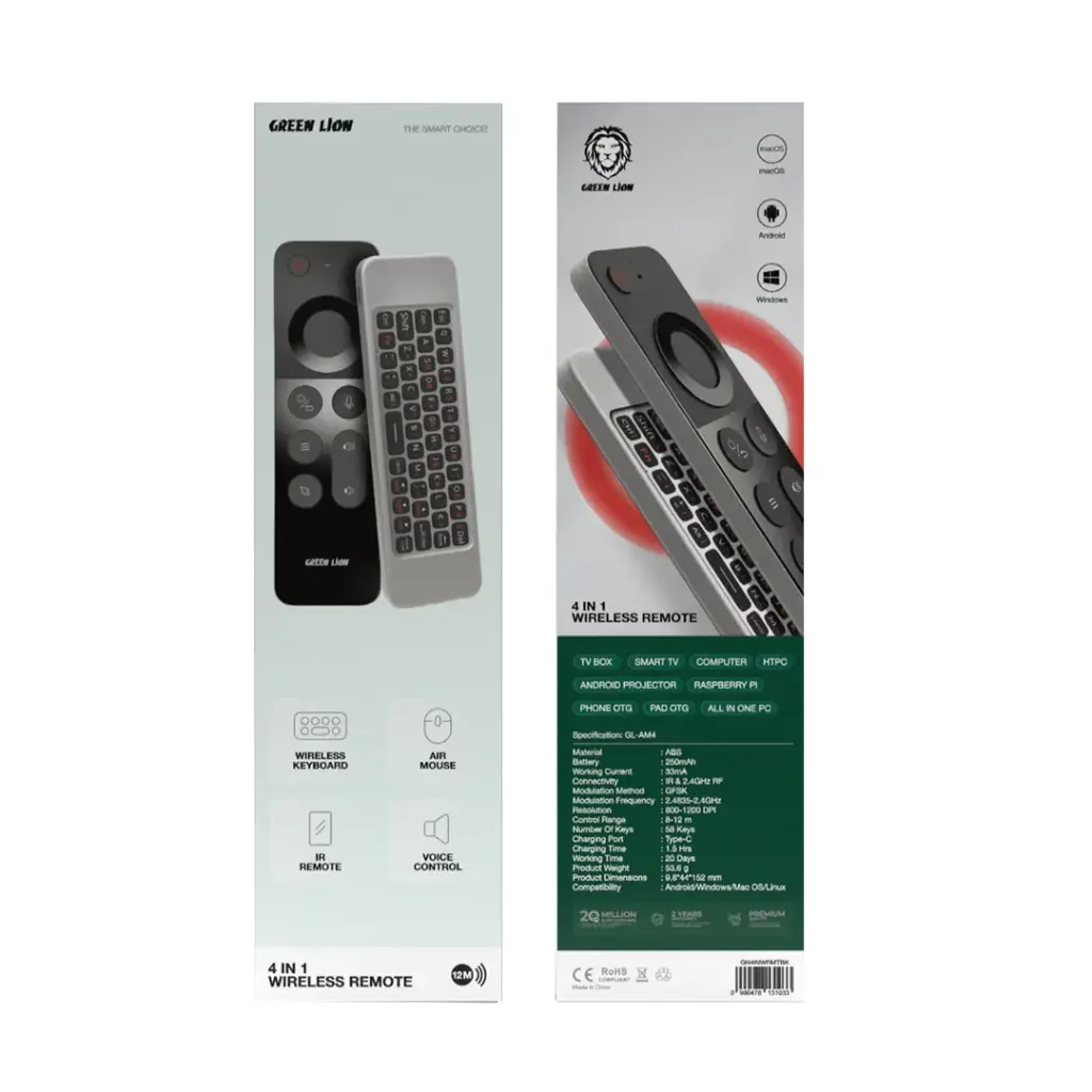 Green Lion 4in1 Wireless Remote With Keyboard - ریموت کنترل تلویزیون گرین لاین