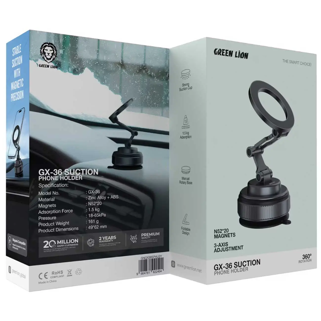 هولدر موبایل وکیومی مگ سیف گرین لاین مدل GX-36 SUCTION