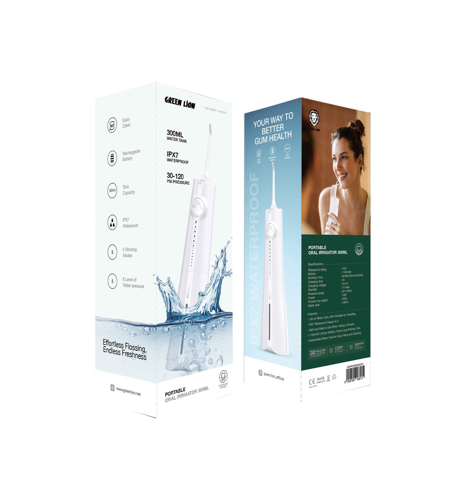Green Lion Portable Oral Irrigator 300ML - واتر جت دهانشوی گرین لاین