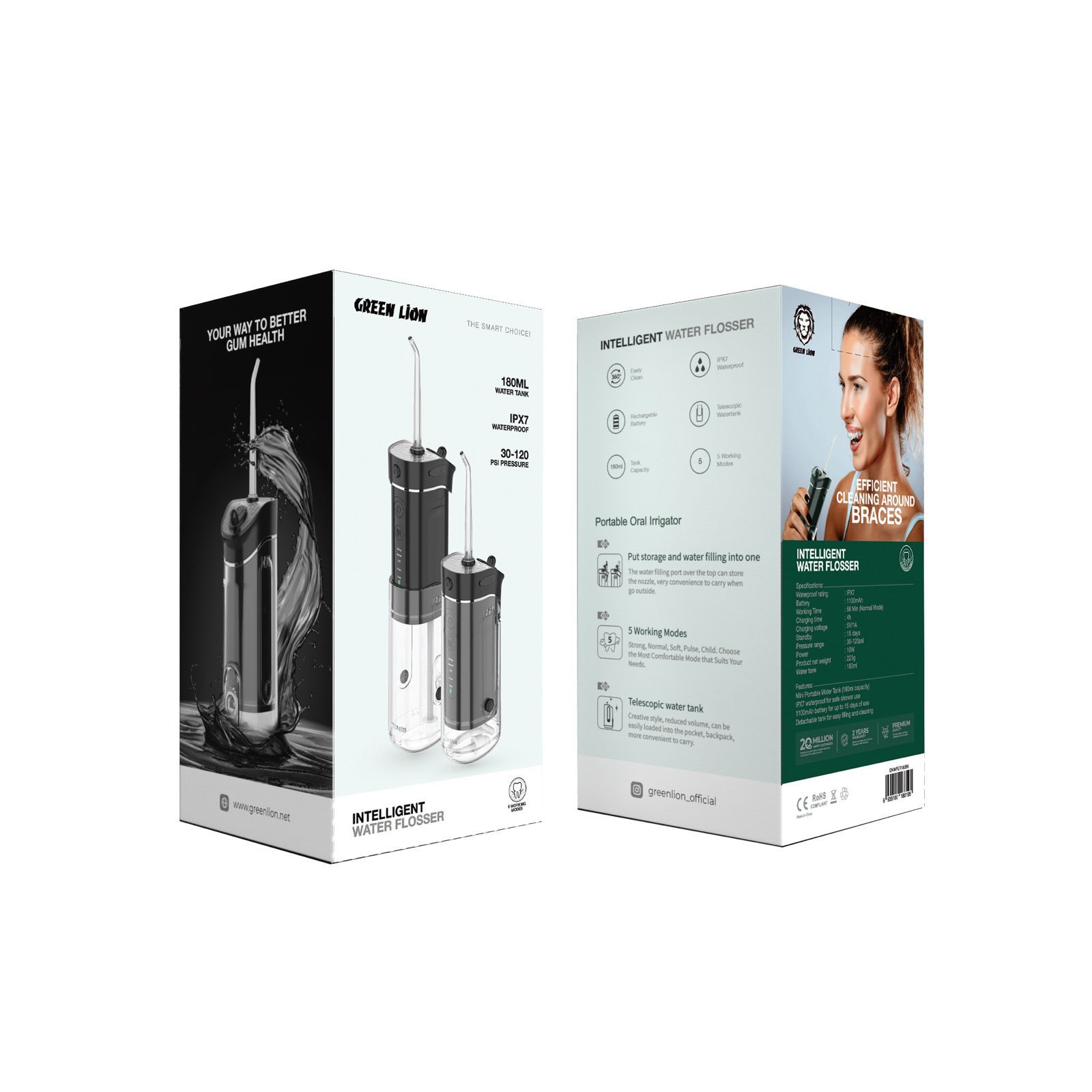 واترجت دهانشوی 180 میلی لیتر گرین لاین Portable Oral Irrigator