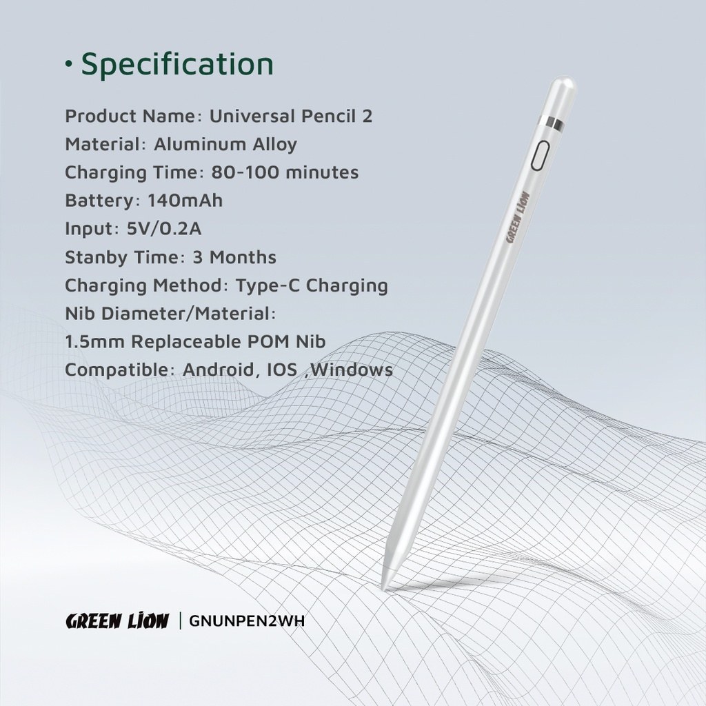 قلم لمسی همه کاره گرین لاین مدل Green Lion Universal Pencil 2