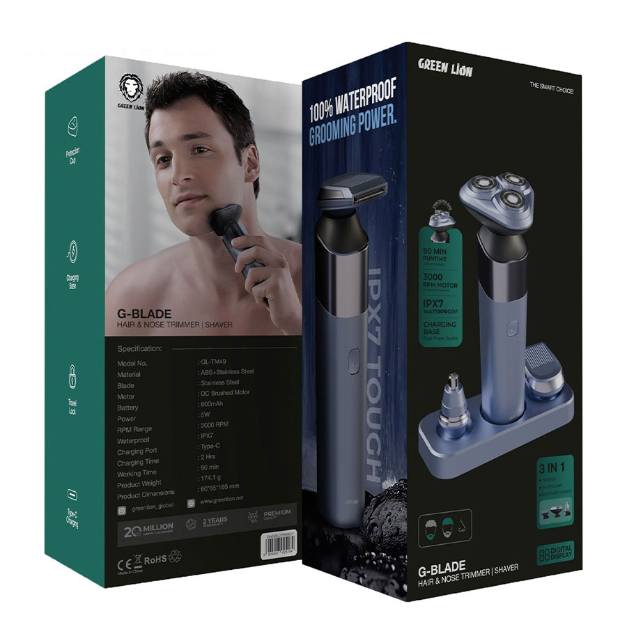 ماشین ریش تراش شارژی 3 کاره گرین لاین مدل G-BLADE