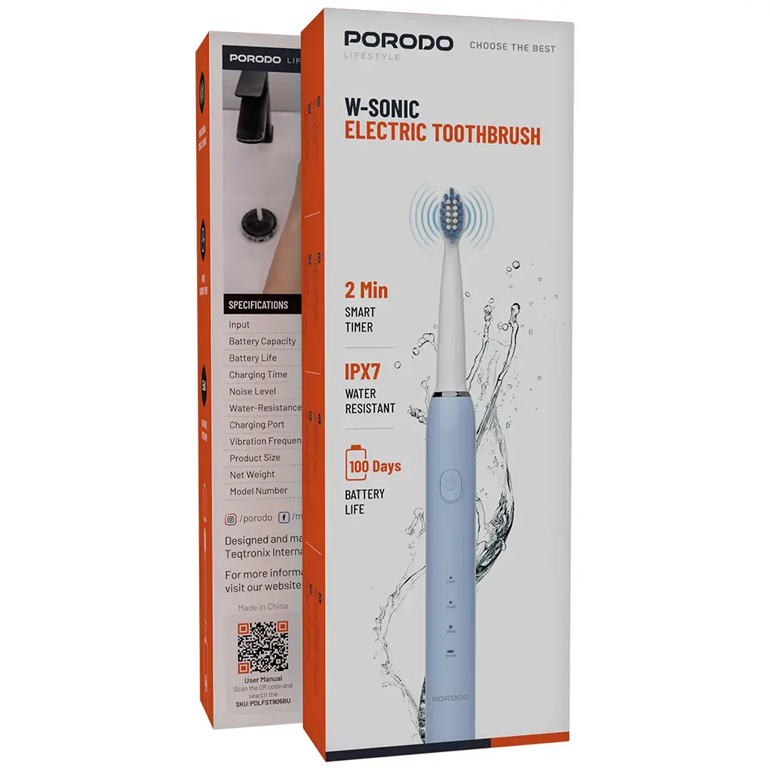 مسواک برقی پرودو مدل PORODO W-SONIC PDLFST905 با فناوری سونیک