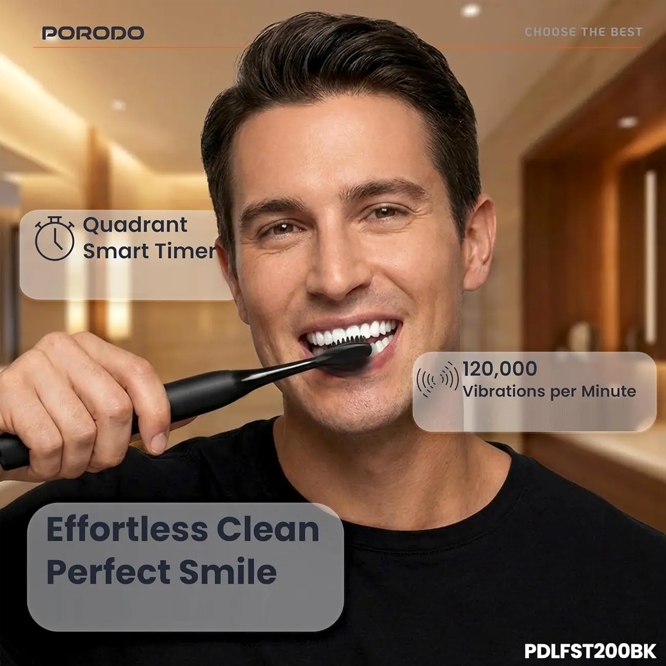مسواک برقی پرودو مدل PORODO W‑Sonic PDLFST200 با 5 حالت شستشو