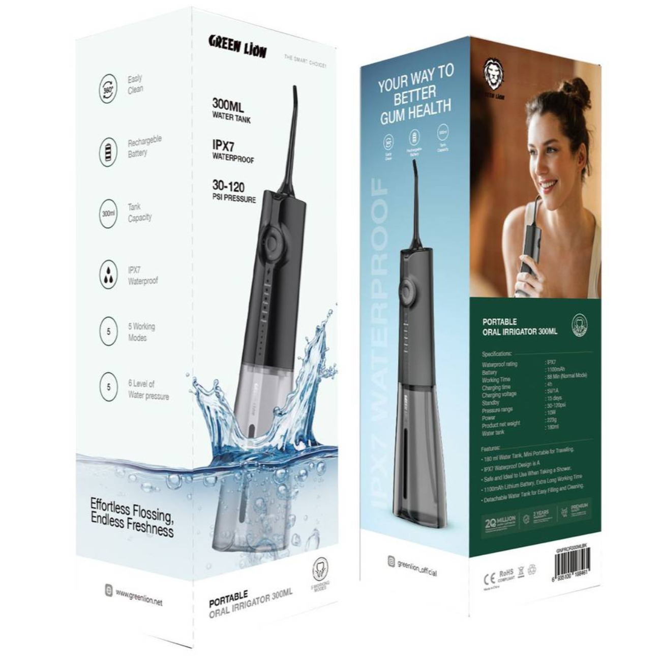 واترجت دهانشوی قابل حمل 300 میلی گرین لاین Green Lion ORAL IRRIGATOR GNPROR300ML
