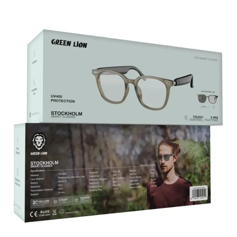 عینک فتوکرومیک هوشمند گرین لاین مدل Stockholm Smart Glasses