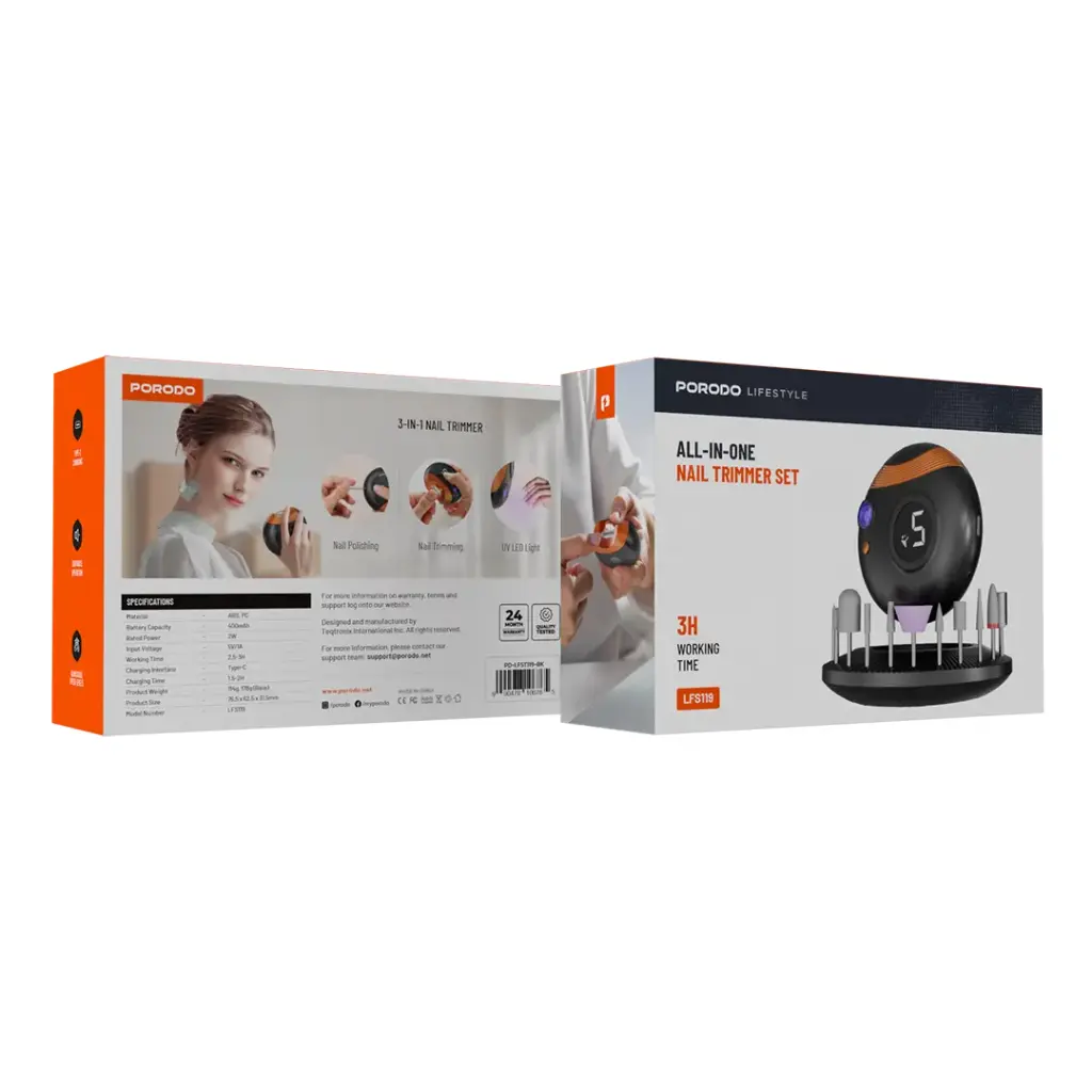 ناخن گیر و سوهان برقی پرودو مدل Porodo LFS119