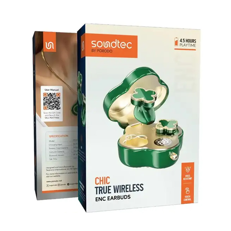 هندزفری بلوتوثی طرح ونکلیف پرودو Porodo Soundtec Chic Earbuds PDSTYX66