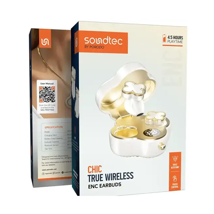 هندزفری بلوتوثی طرح ونکلیف پرودو Porodo Soundtec Chic Earbuds PDSTYX66
