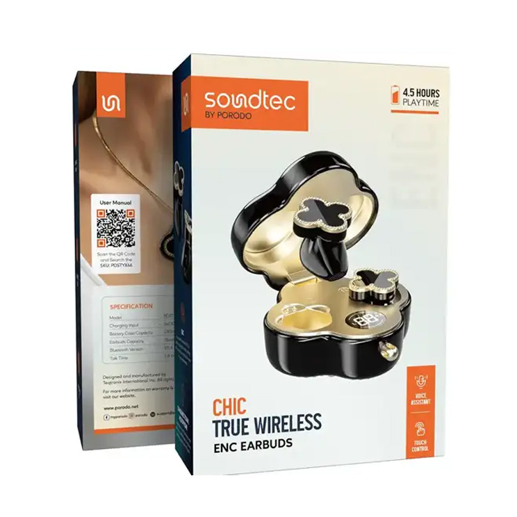 هندزفری بلوتوثی طرح ونکلیف پرودو Porodo Soundtec Chic Earbuds PDSTYX66